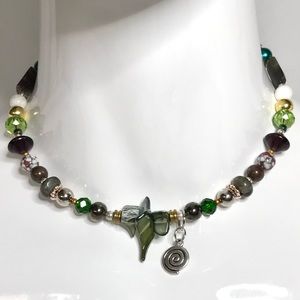 Handmade Pachamama Necklace with Vintage and Modern Elements  (N07-2H)